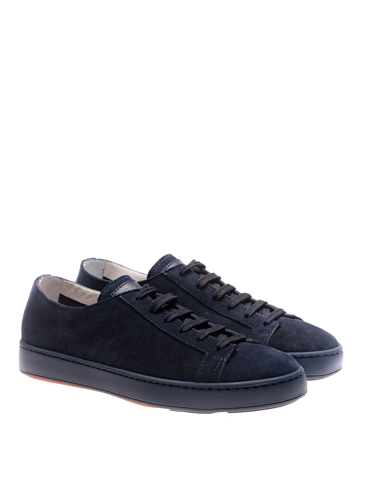 Trainers Santoni - Blue suede lace-up sneakers - MBCN14387UA6CDDUU55