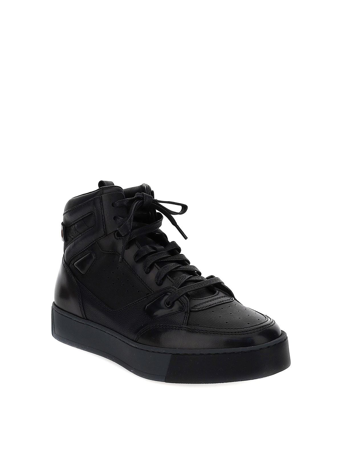 Dolce & Gabbana Leather Sneakers Calfskin in Black for Men Mens Shoes Trainers High-top trainers 
