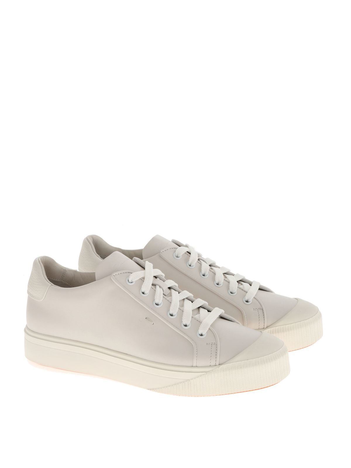 Trainers Santoni - Leather sneakers in ice color - MBCO21206BARGBNYI50