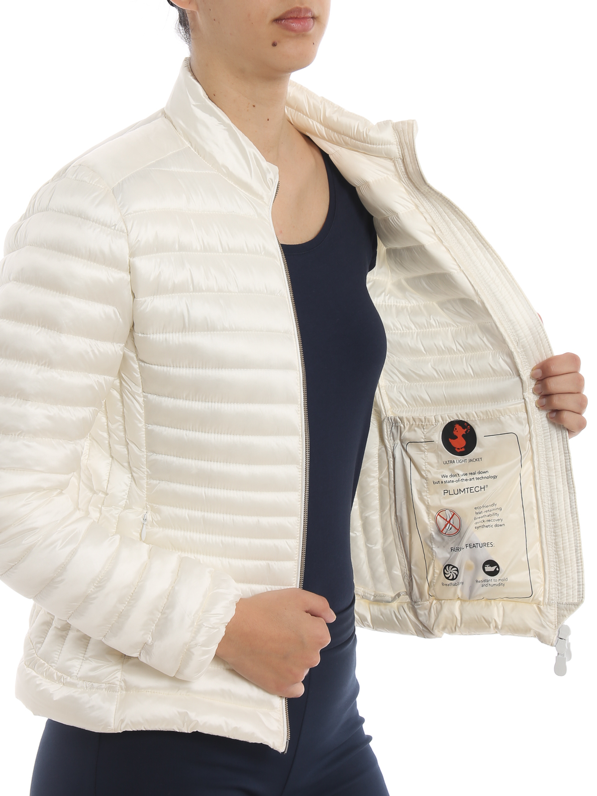 white shiny puffer jacket