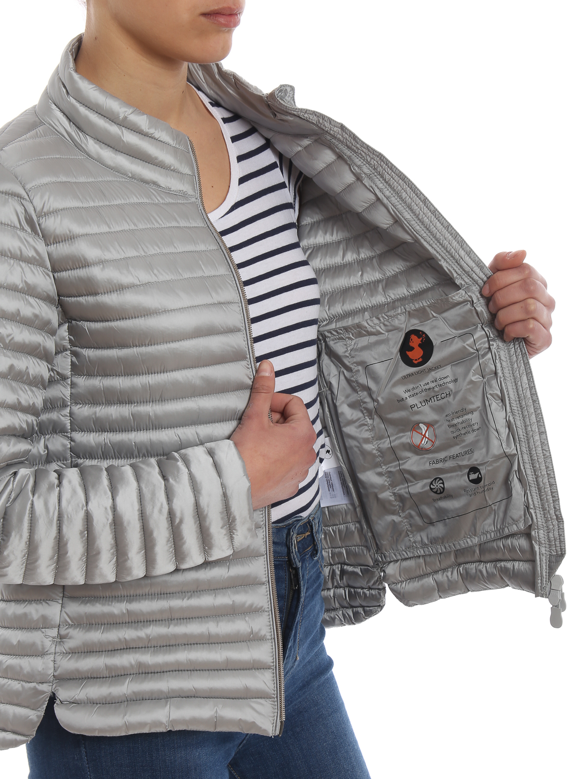 silver grey padded jacket