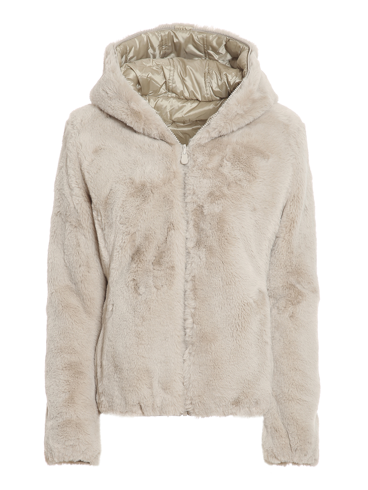 Padded jackets Save the Duck - Faux fur and nylon reversible padded ...