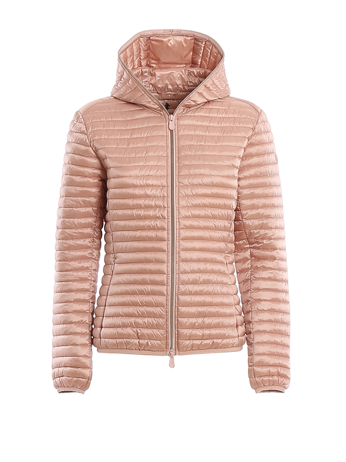 pink hooded puffer jacket