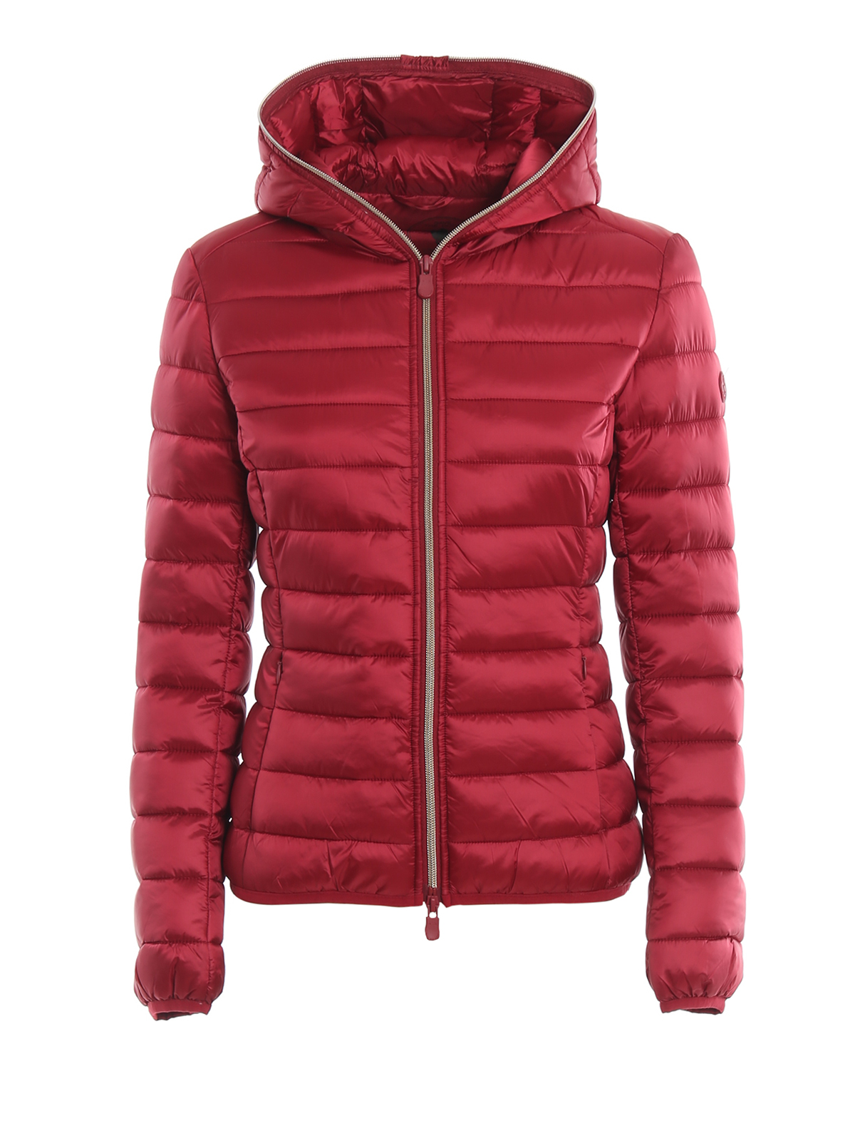SAVE THE DUCK RED HOODED PUFFER JACKET