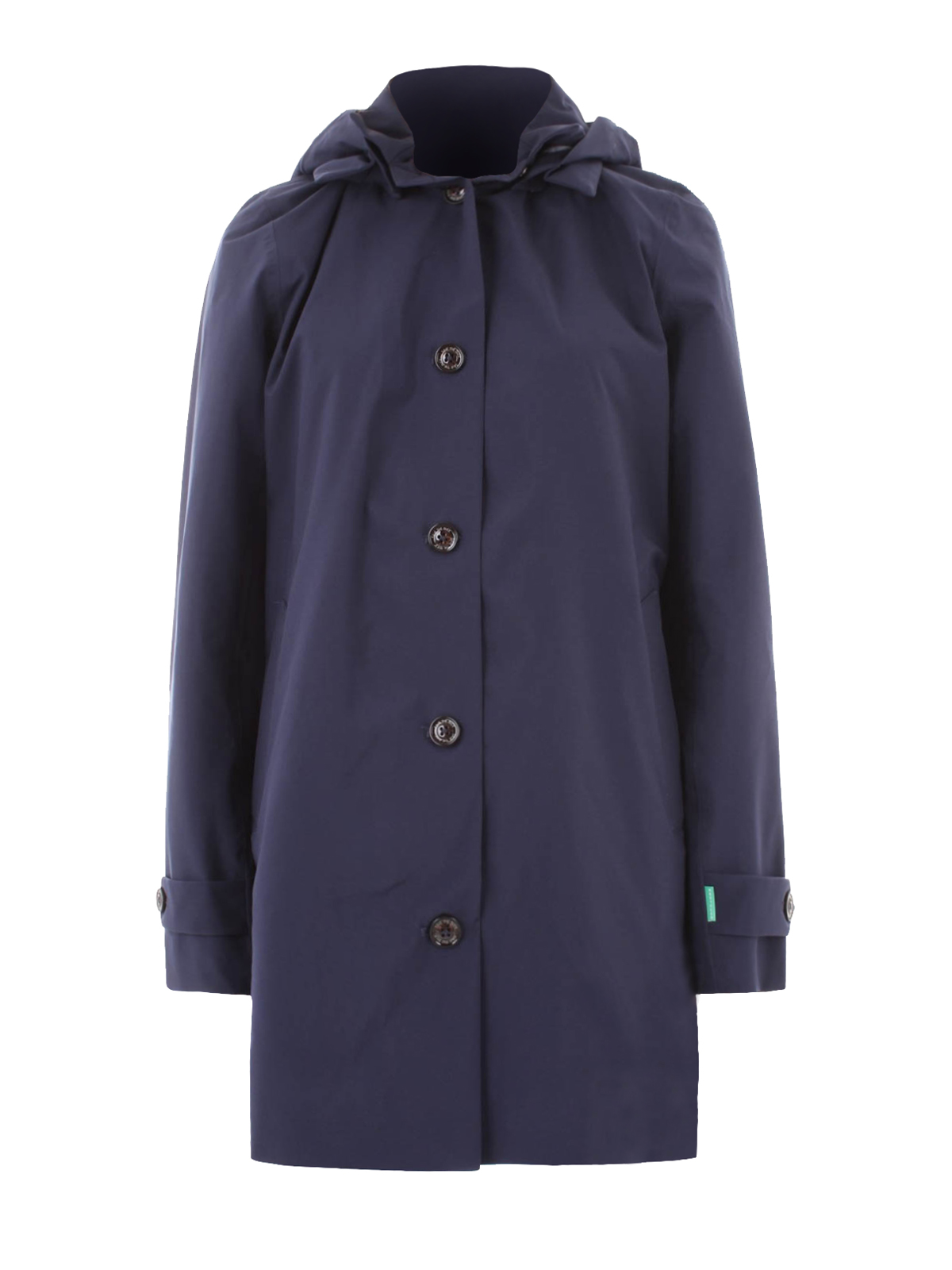 Trench coats Save the Duck - Blue tech fabric windcheater trench coat ...