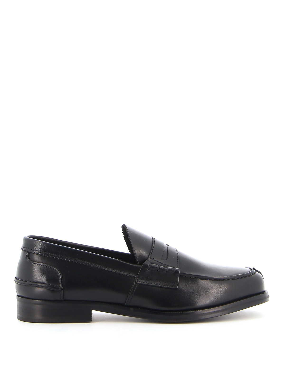 Saxone Of Scotland - Smooth leather Penny loafers - Loafers & Slippers ...