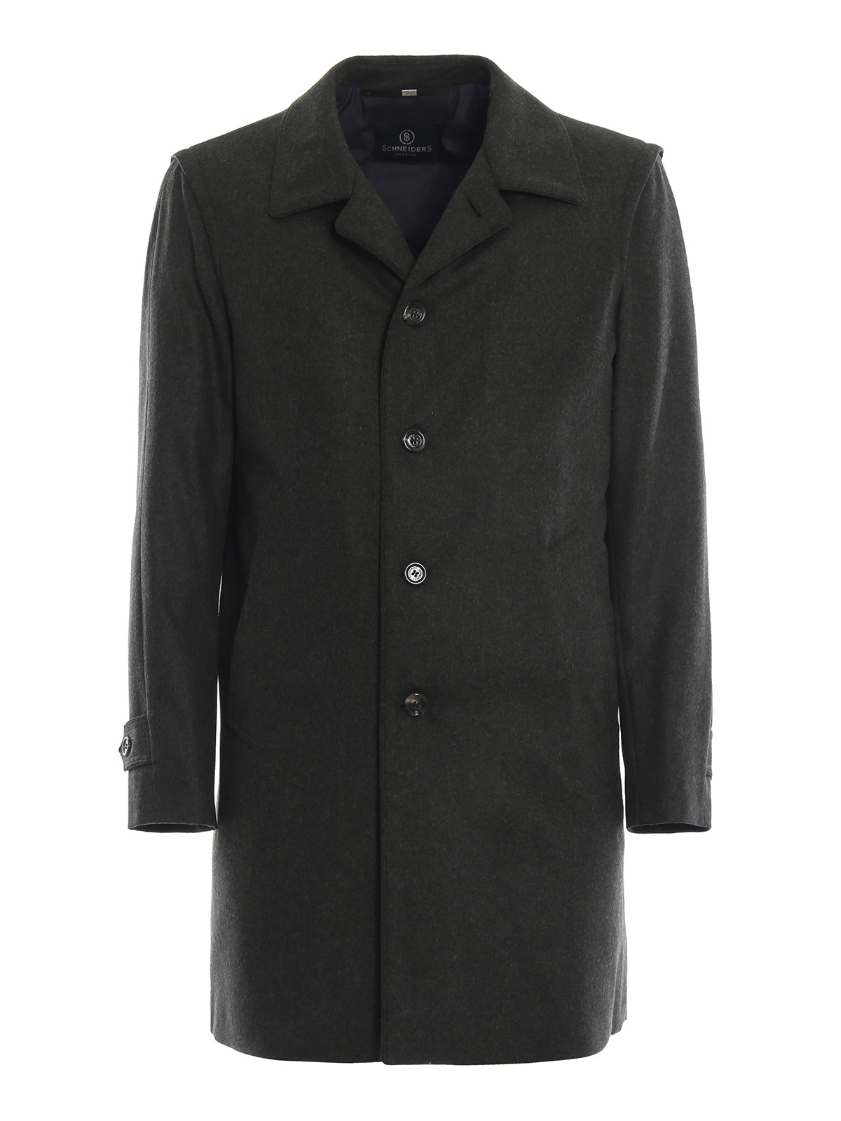 Schneiders - Forest green classic loden wool blend coat - short coats ...