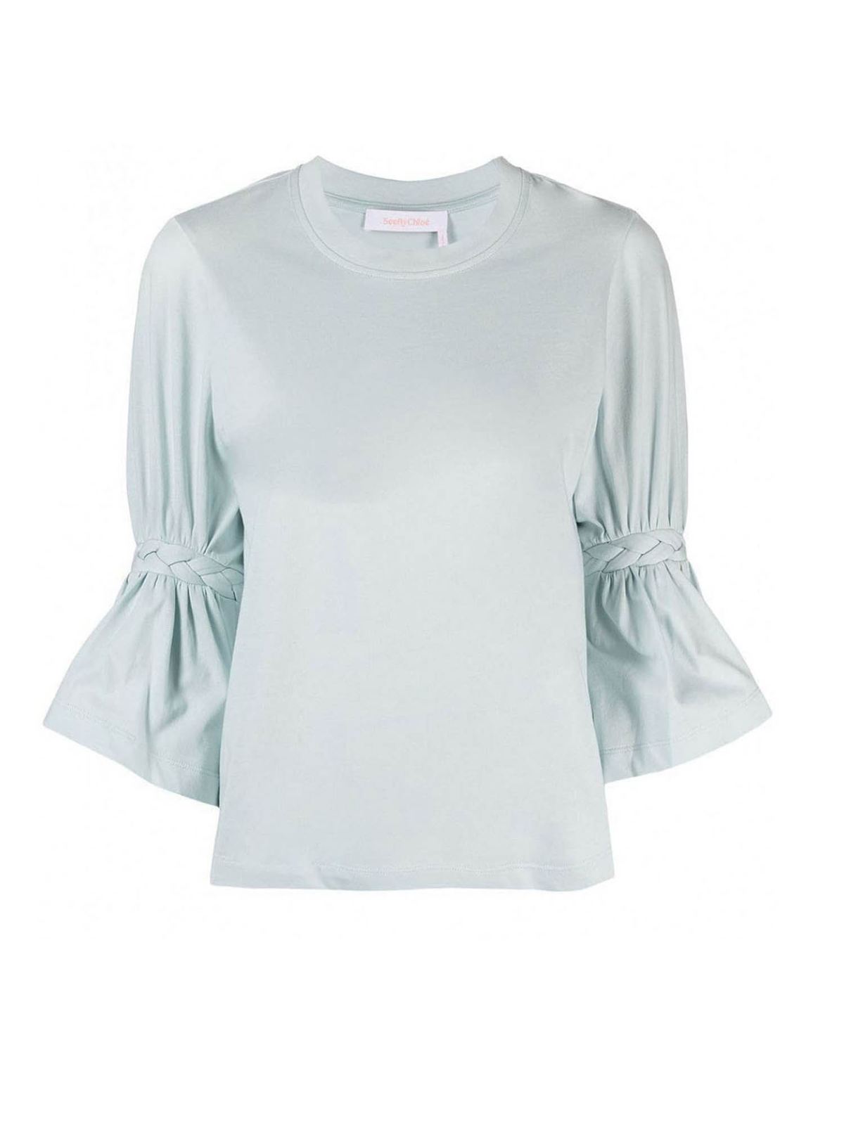 See by Chloé - Braided details blouse in Cloudy Aqua - blouses ...