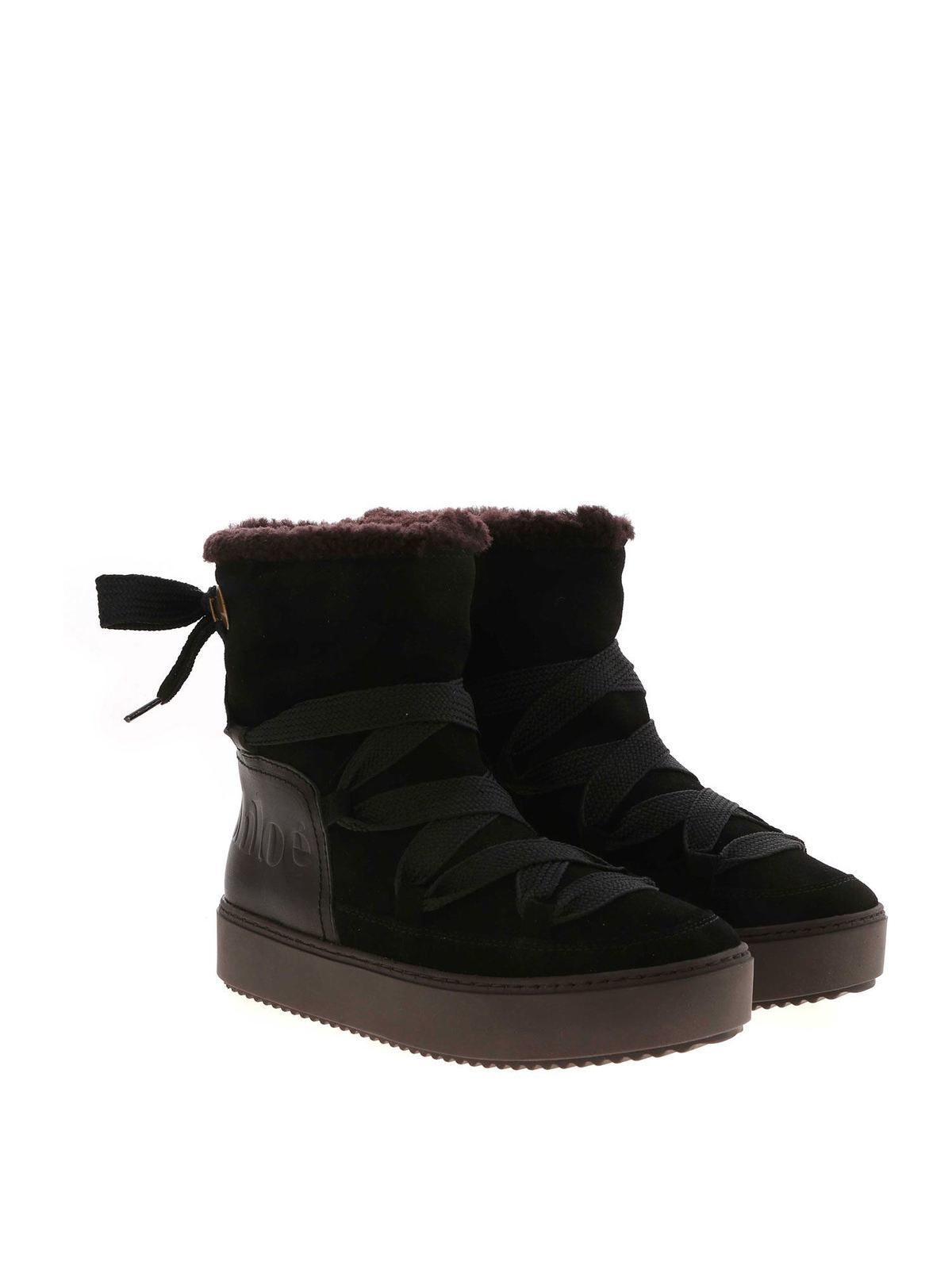see by chloe black ankle boots
