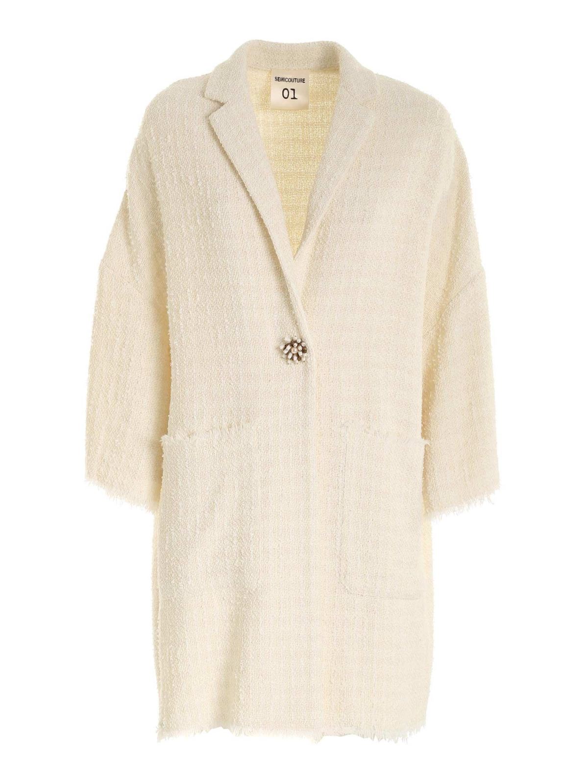 SEMICOUTURE SIGMUND COAT IN IVORY COLOR
