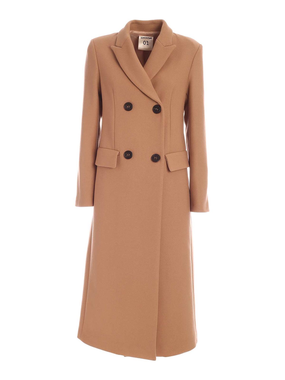 Long coats Semicouture - Micheline coat in camel color - W0YY0WV02V570