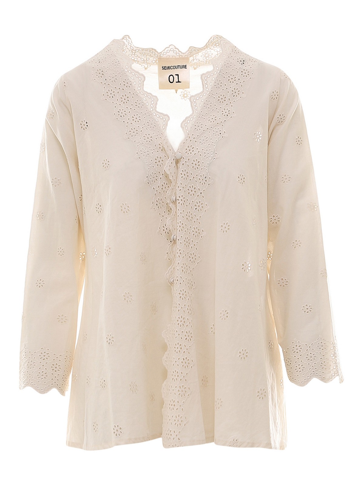 Semicouture - Broderie anglaise shirt - shirts - Y1SI10A10 | iKRIX.com