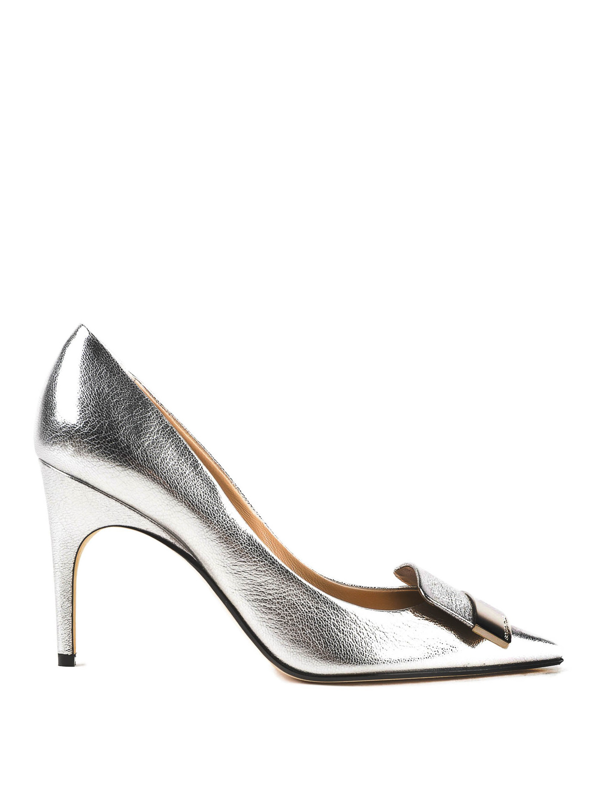 Court shoes Sergio Rossi - Sr1 silver leather pumps - A78953MCAL078102