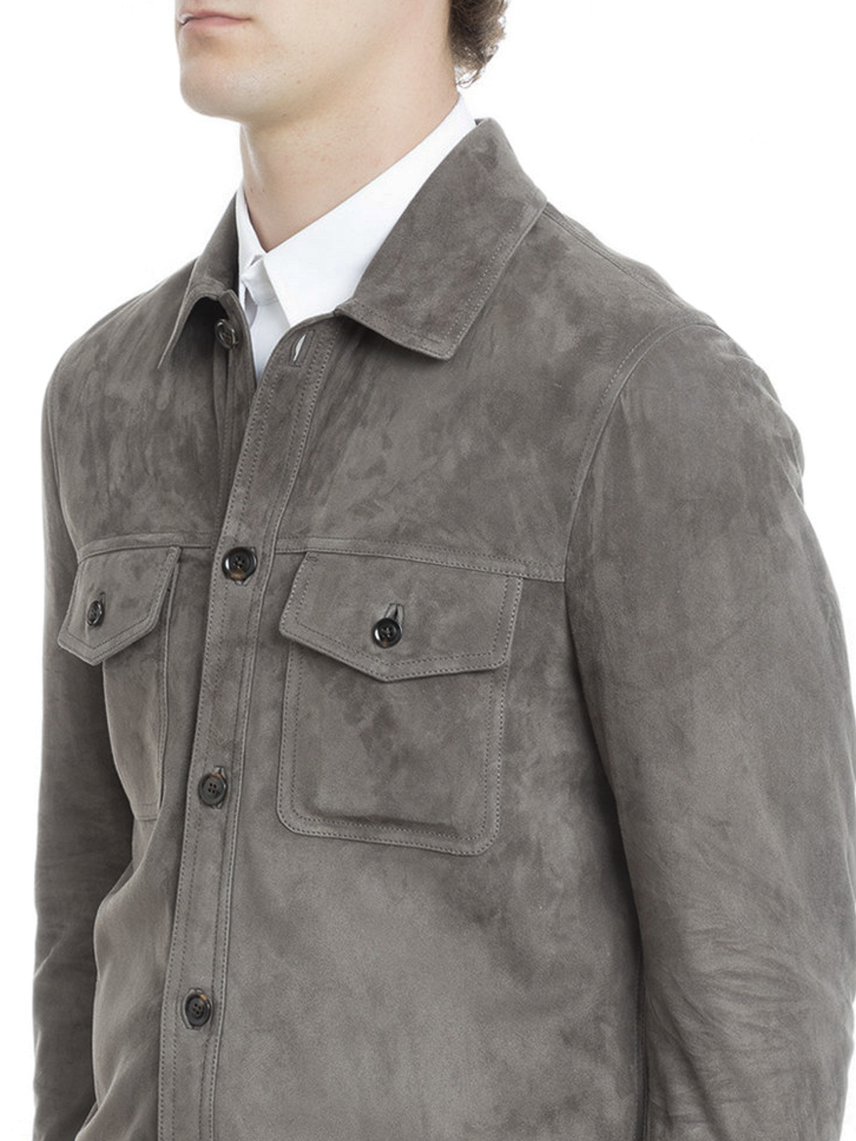 Leather jacket Tom Ford - Shirt-style suede jacket - BM420TFL640K06