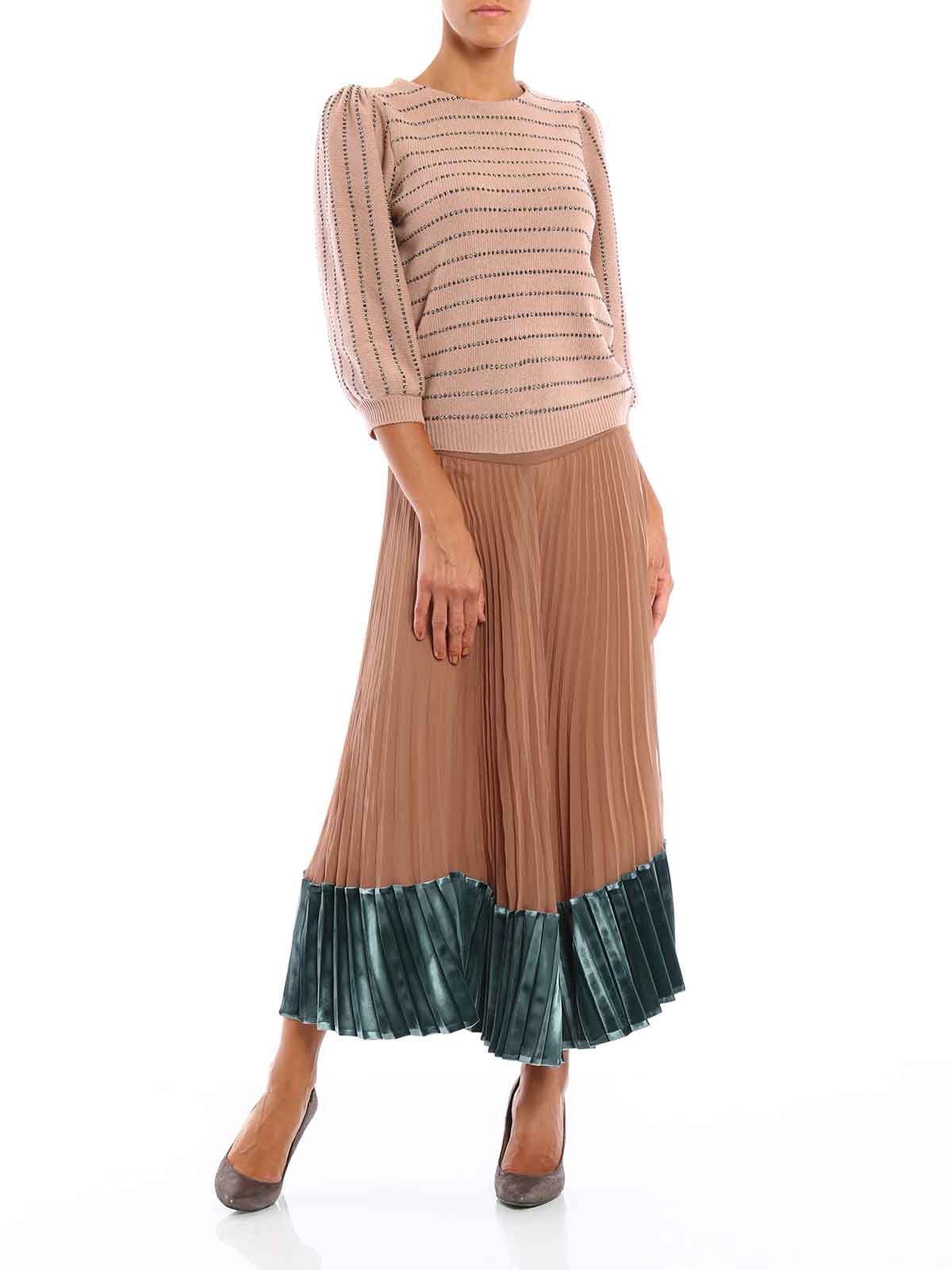 silk pleated skirt