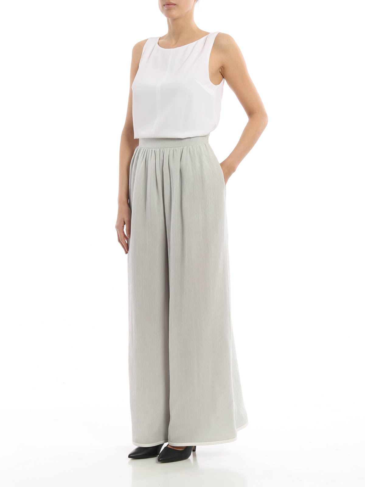 Casual trousers Giorgio Armani - Silk georgette wide leg trousers -  VAP10TVA926010