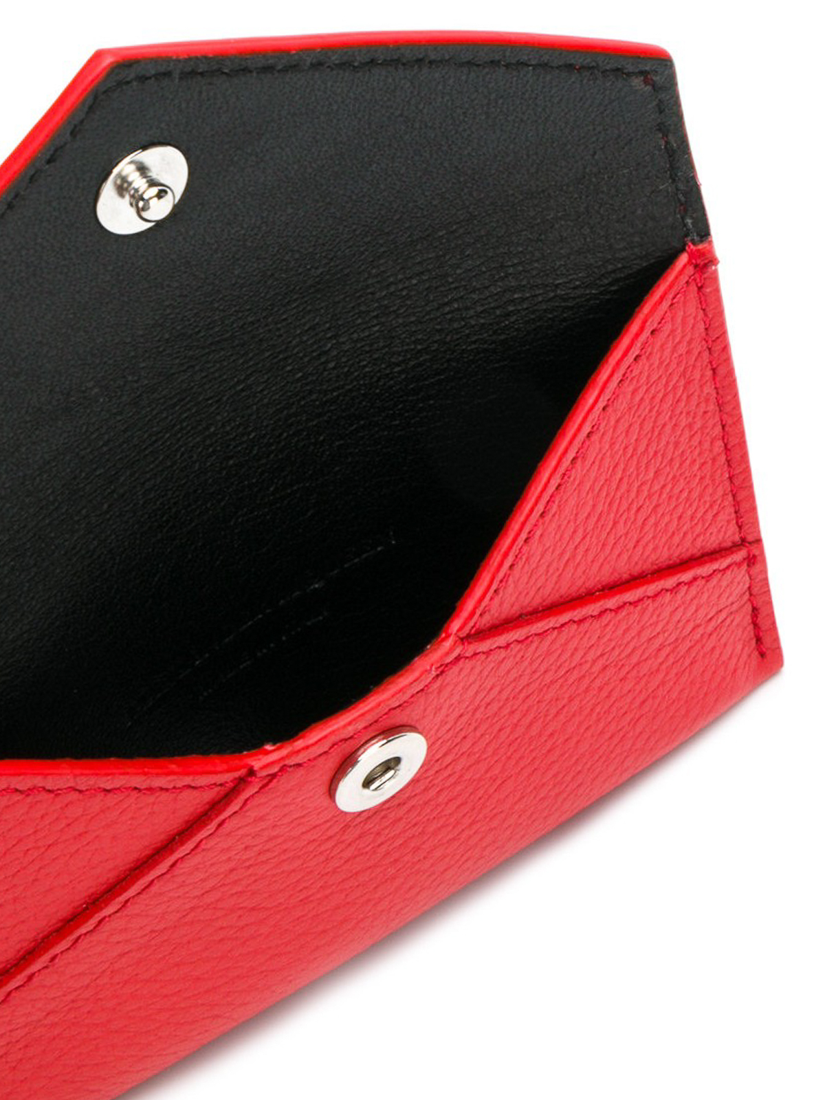 Envelope red grainy leather card holder 