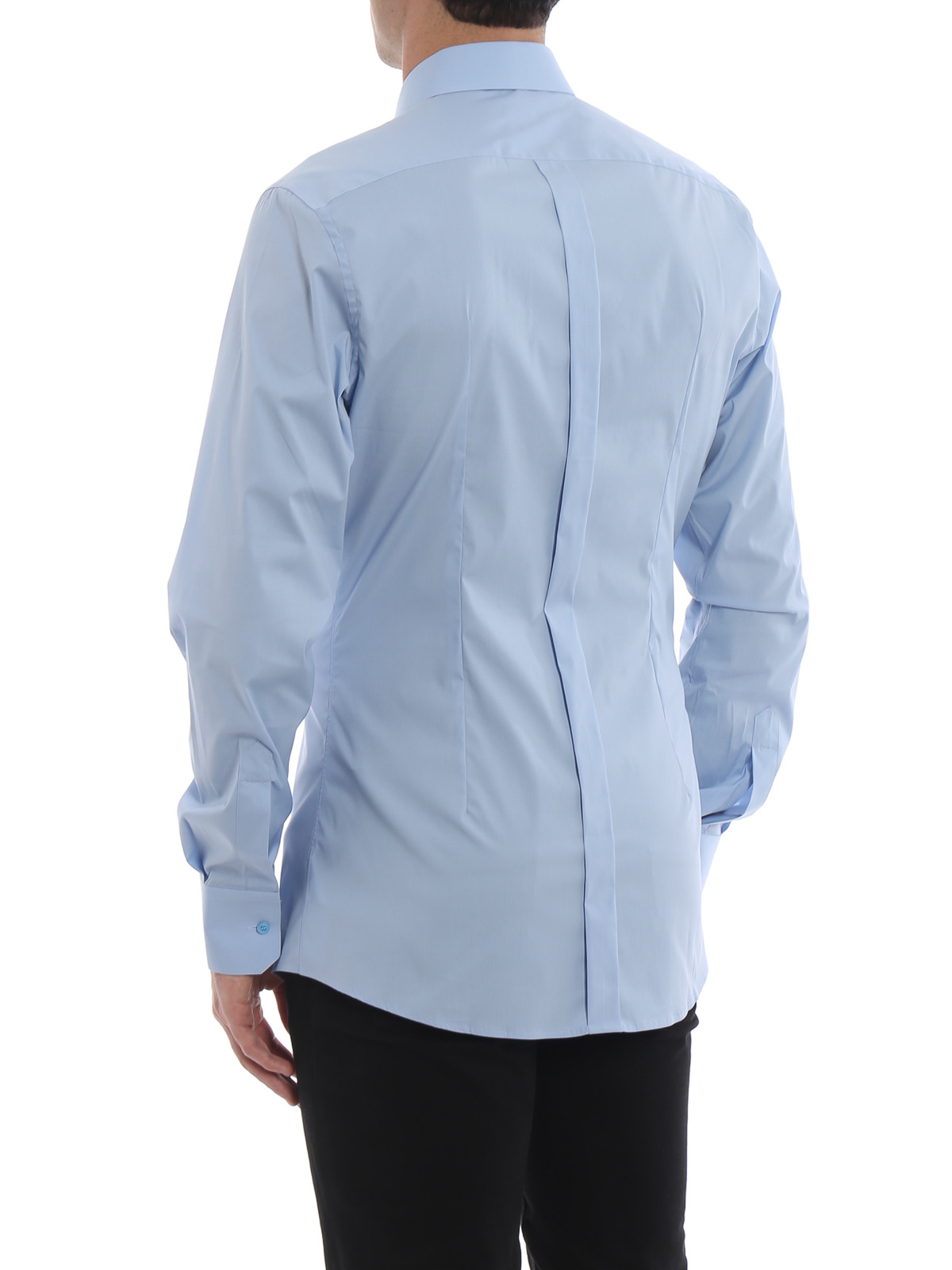 Shirts Dolce & Gabbana - Sky blue stretch cotton shirt - G5EJ0TFUMRYB1581