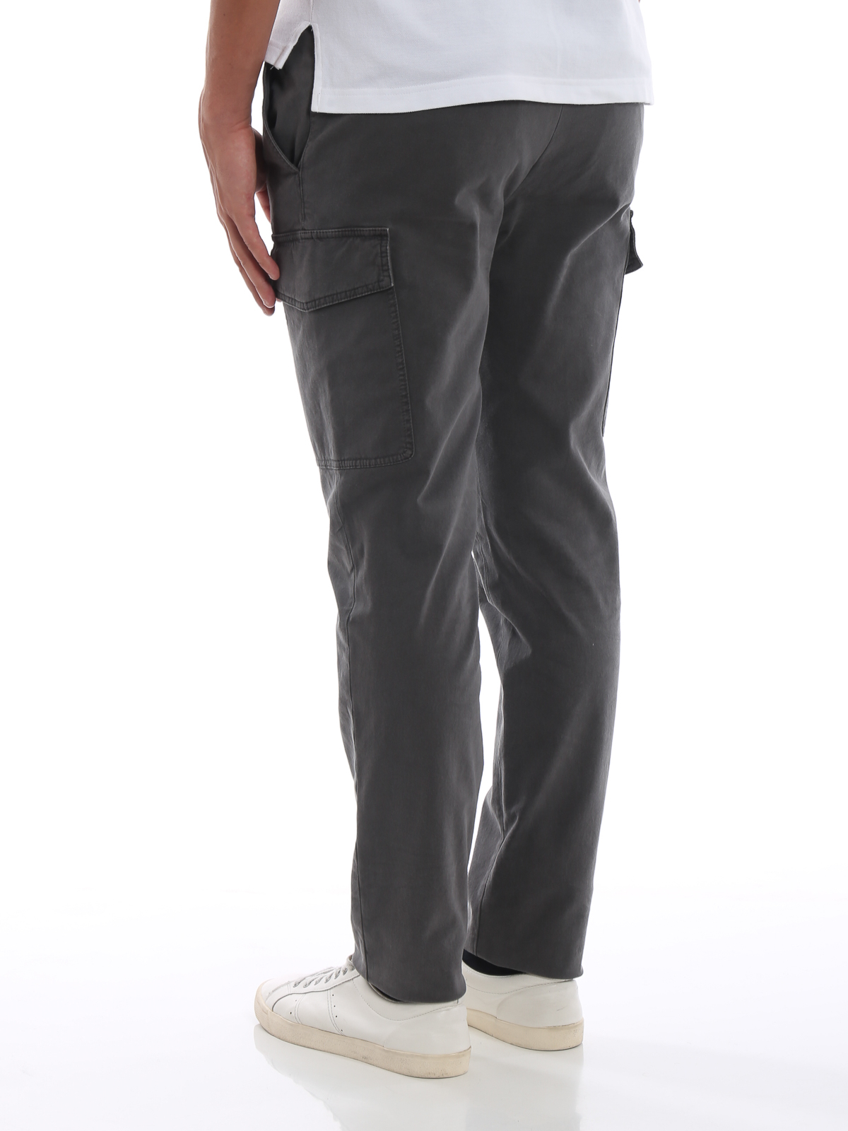 Mijnwerker uitdrukking Vertrouwen op Casual trousers Brunello Cucinelli - Slate grey soft cotton cargo pants -  M287LE1840C2513