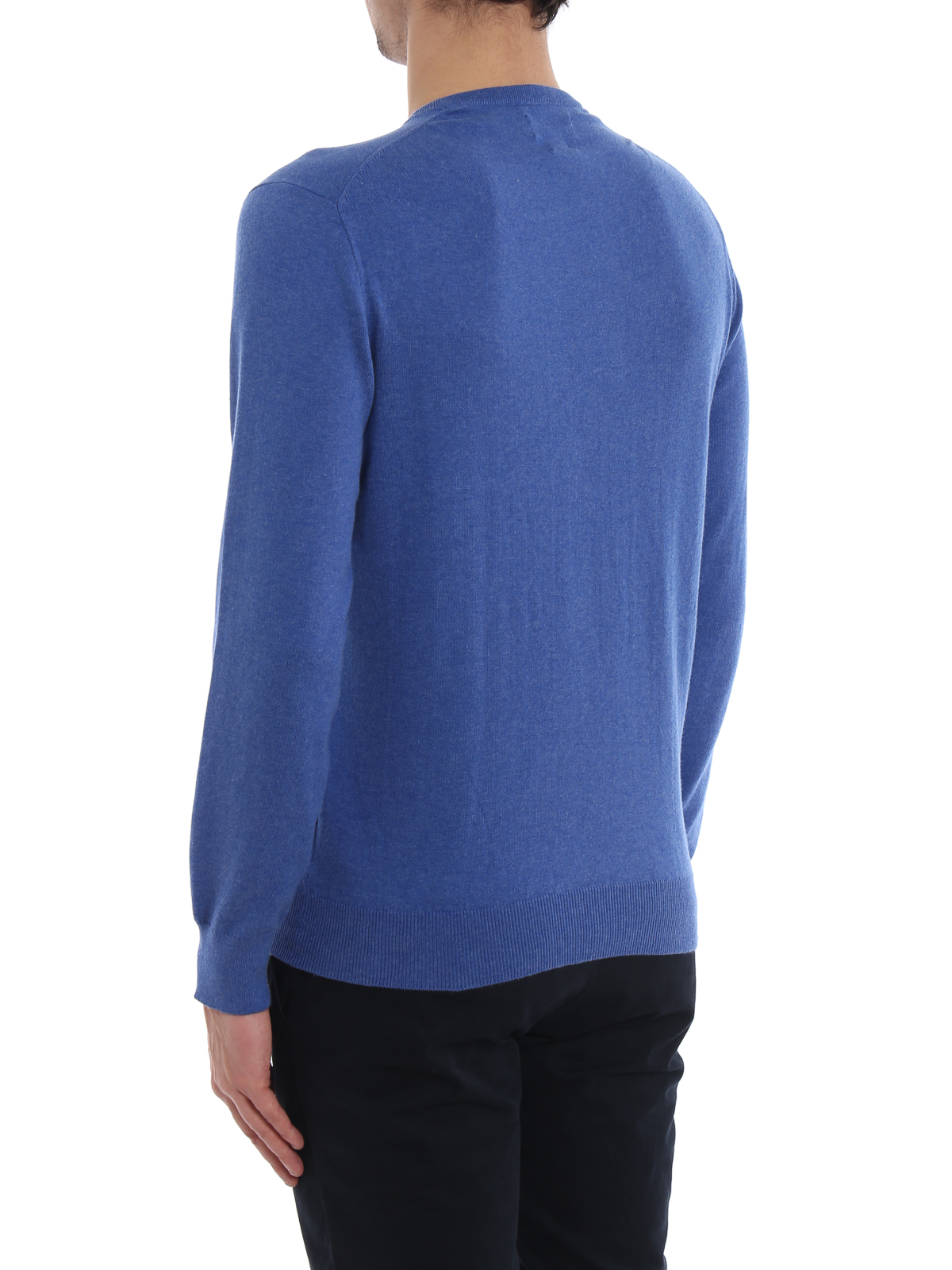 geweer mode drie Crew necks Polo Ralph Lauren - Slim fit royal blue cotton sweater -  710744679003