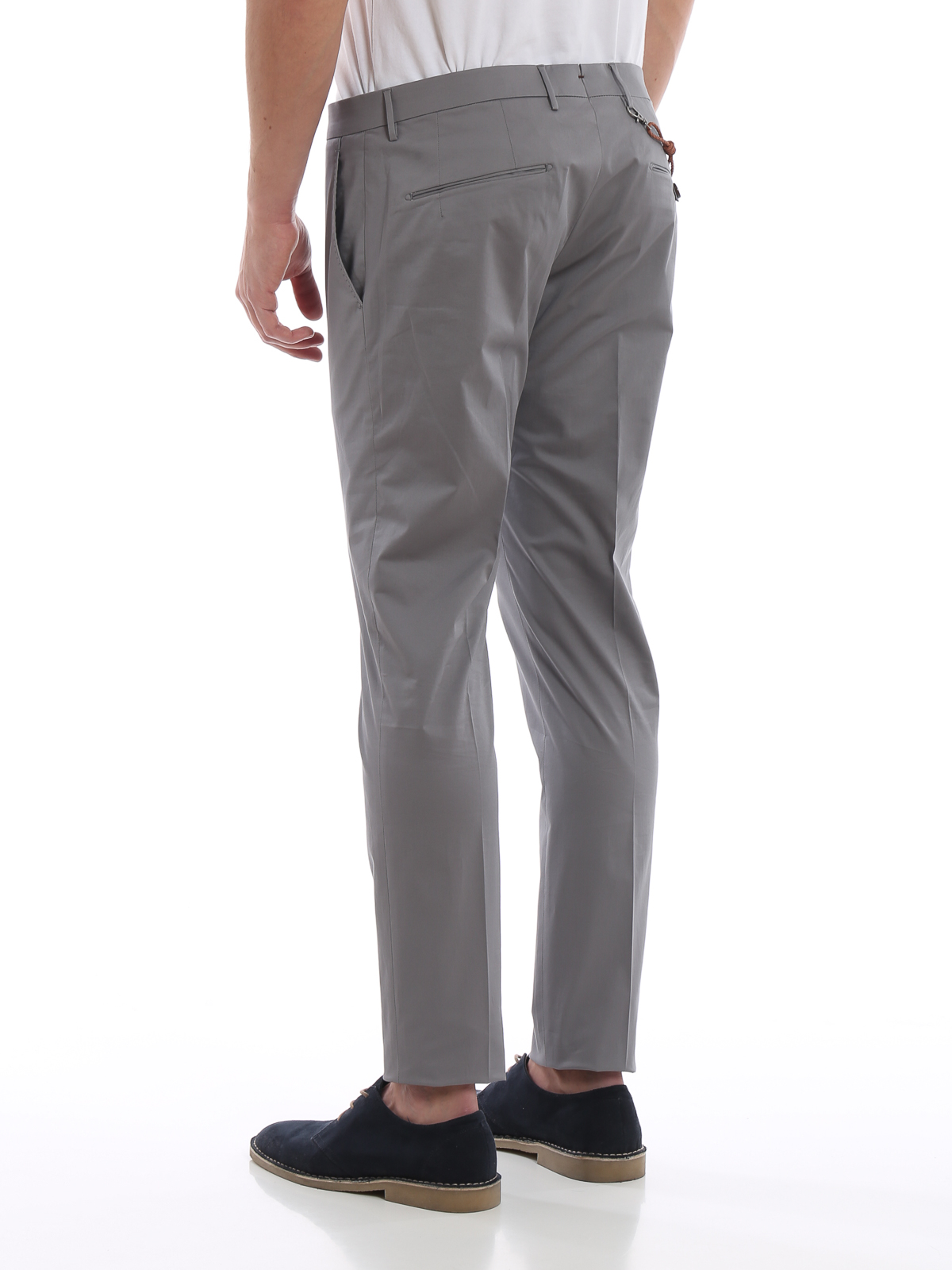 Slim grey cotton stretch trousers 