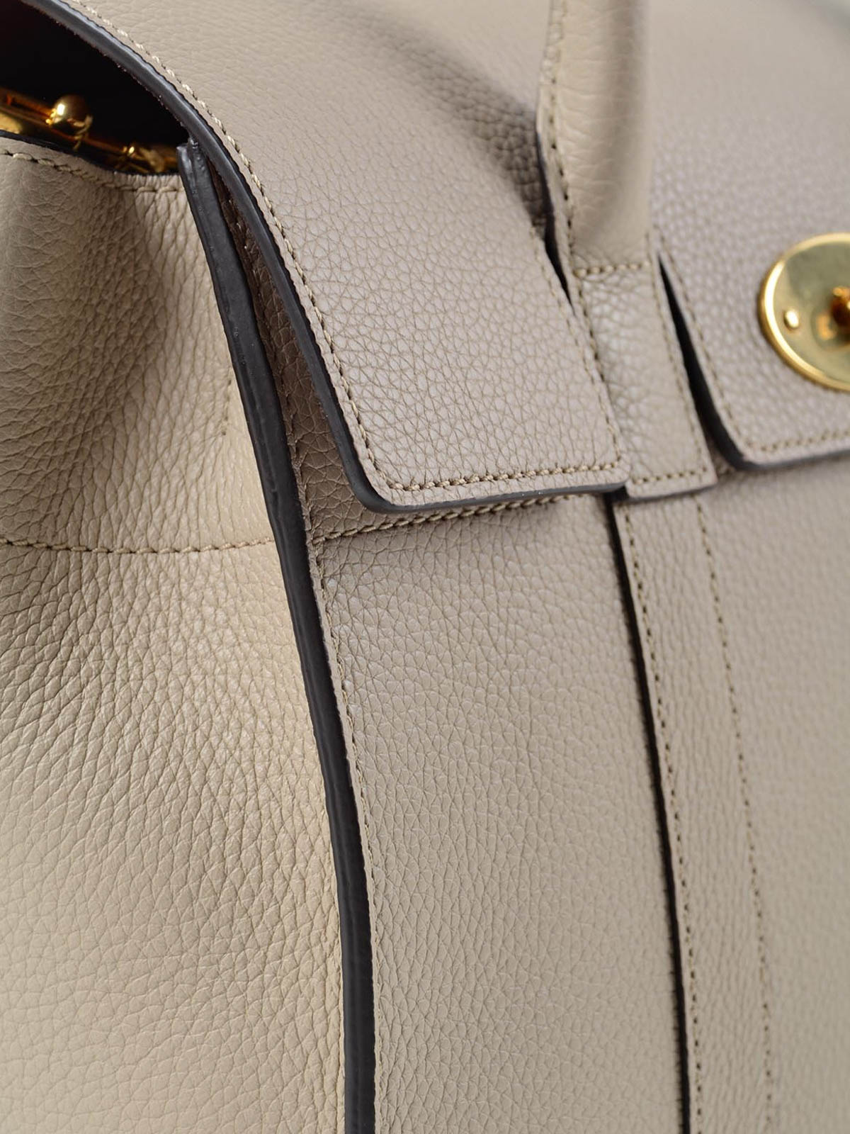 beige bayswater pebbled leather bag