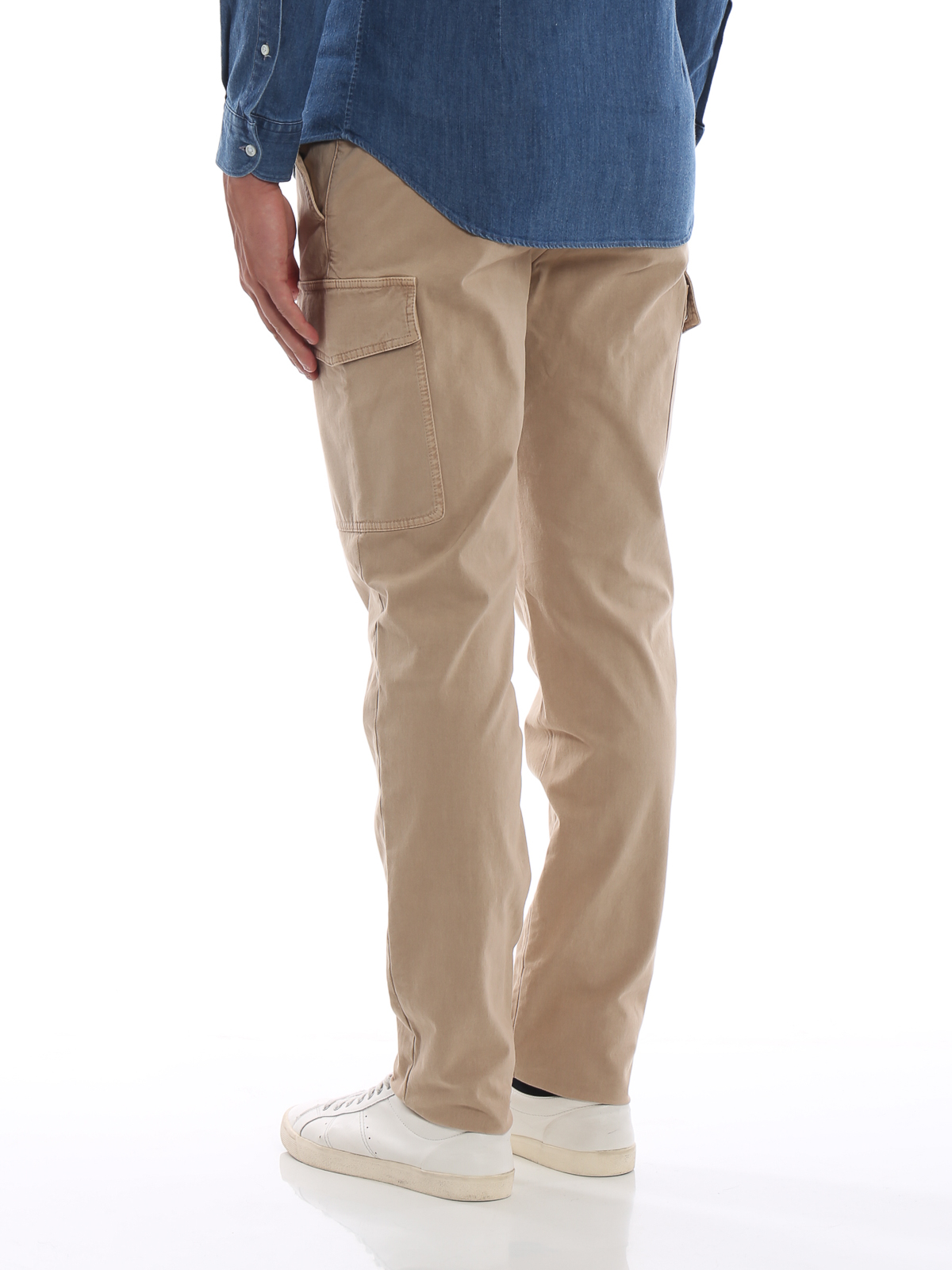 Casual trousers Brunello - Soft cotton cargo pants M287LE1840C5661