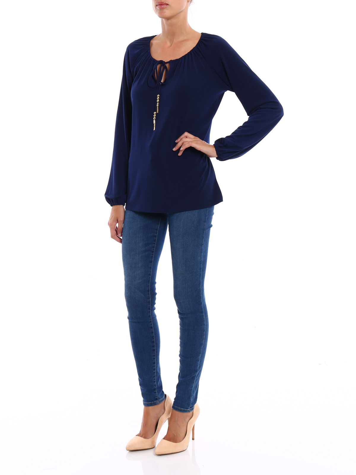 michael kors navy blue blouse