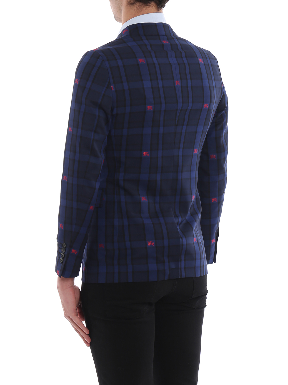 Blazers Burberry - Soho blue check wool blazer - 8004661 