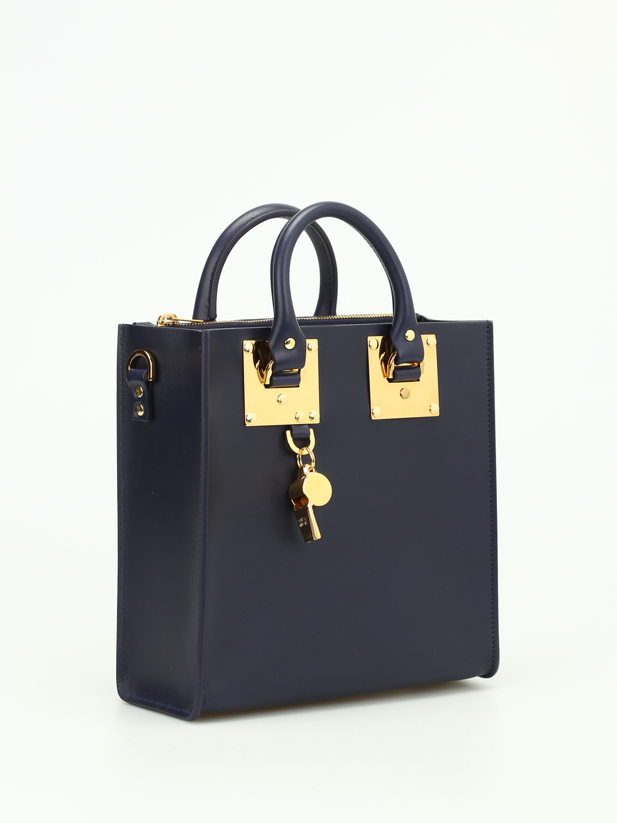 Totes bags Sophie Hulme - Square Albion leather bag - BG151LEDEEPNAVY