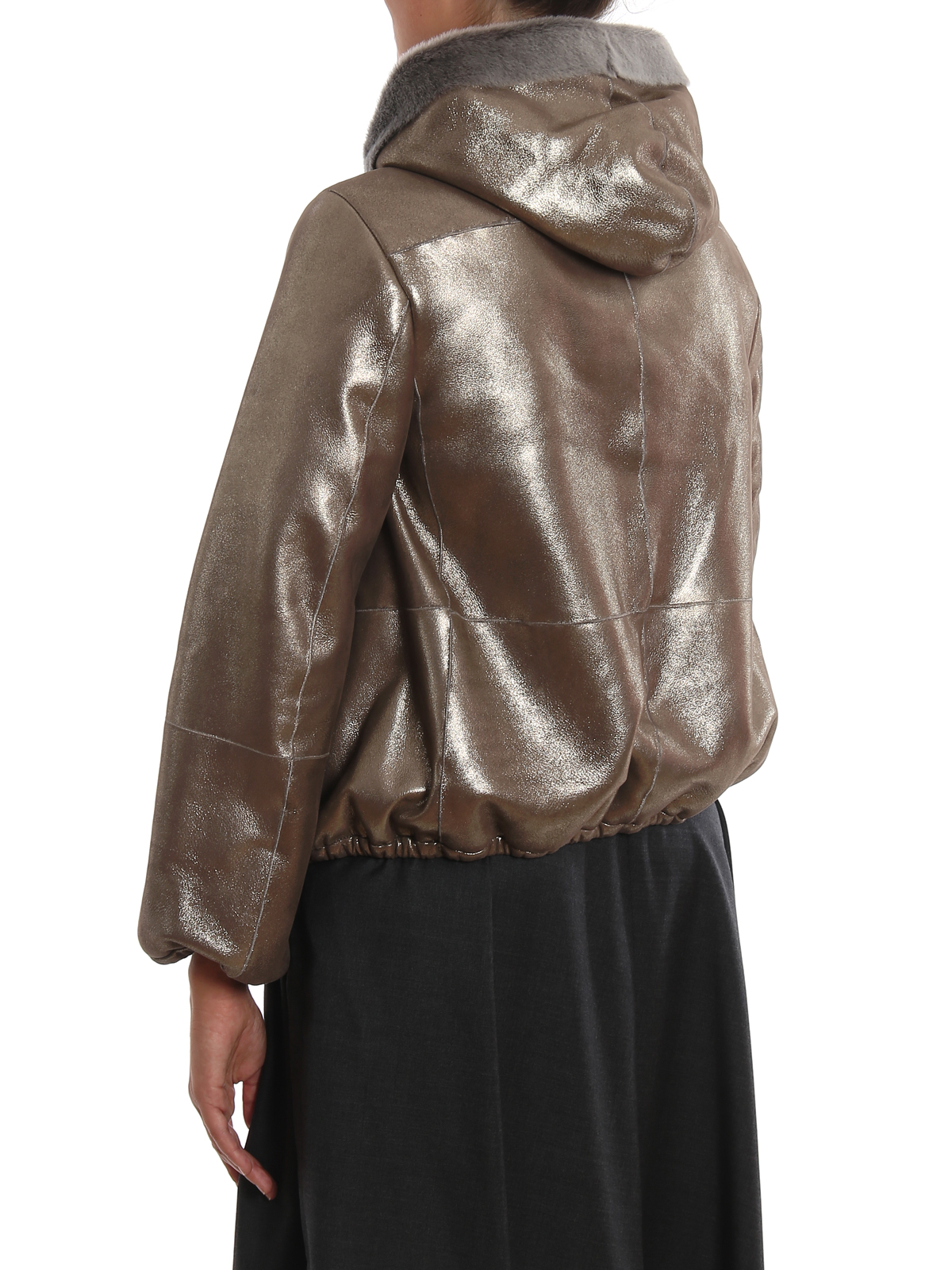 shearling hooded jacket