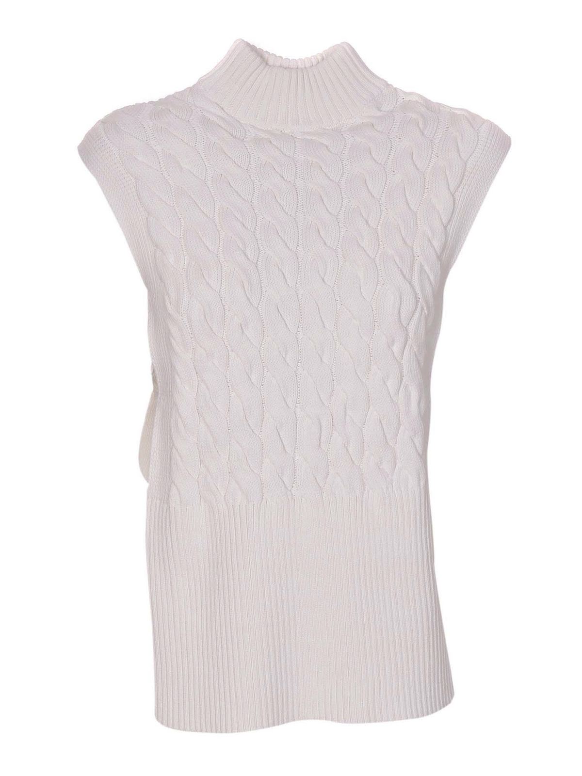 Sportmax Cottons STAMPA KNITTED VEST IN WHITE