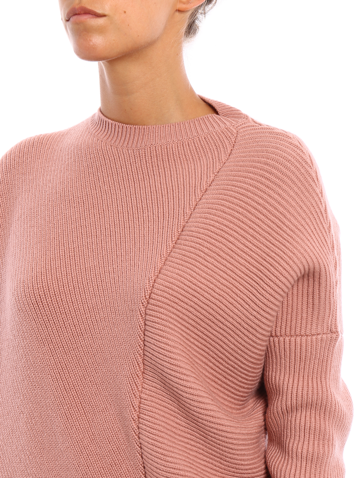 Asymmetric dolmen sleeve jumper 