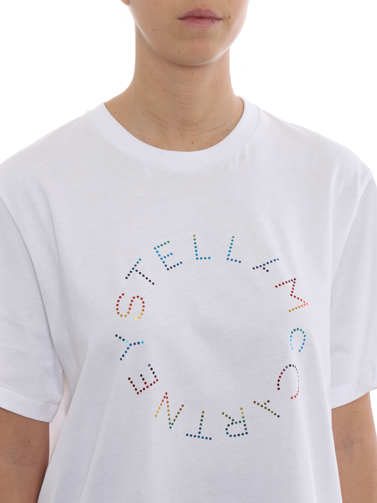 T-shirts Stella Mccartney - Iridescent logo dot print T-shirt 