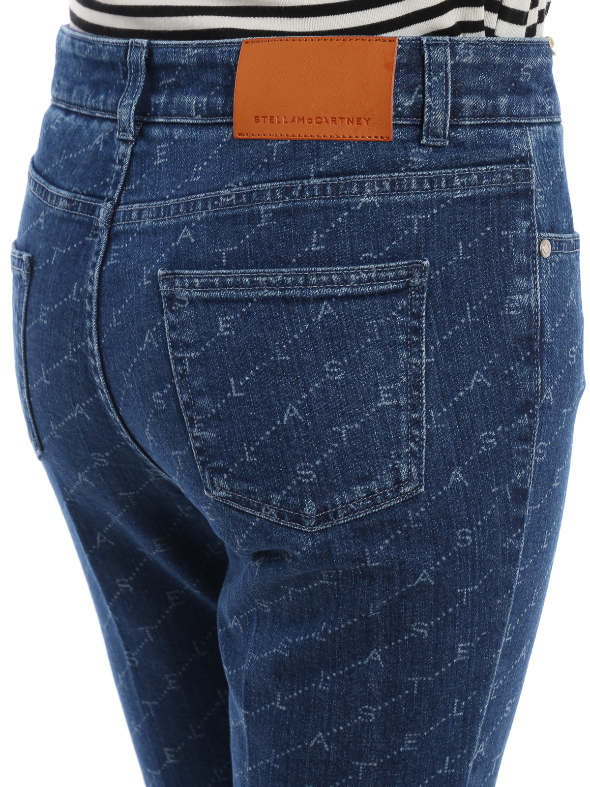 Stella Mccartney - Jeans in denim con stampa monogramma - jeans skinny -  391883SMH404401