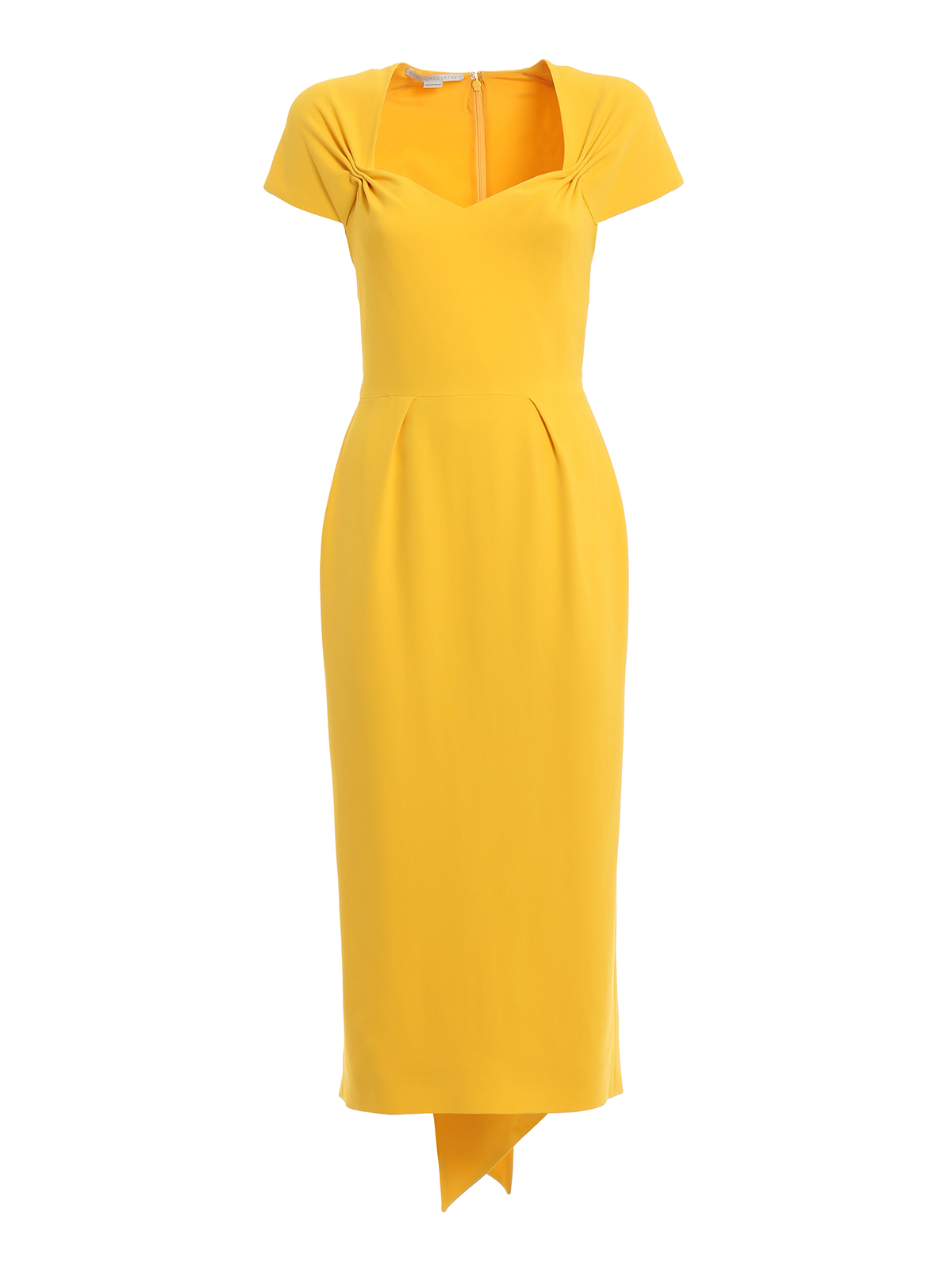 Stella Mccartney - Angie yellow stretch cady dress - cocktail dresses ...