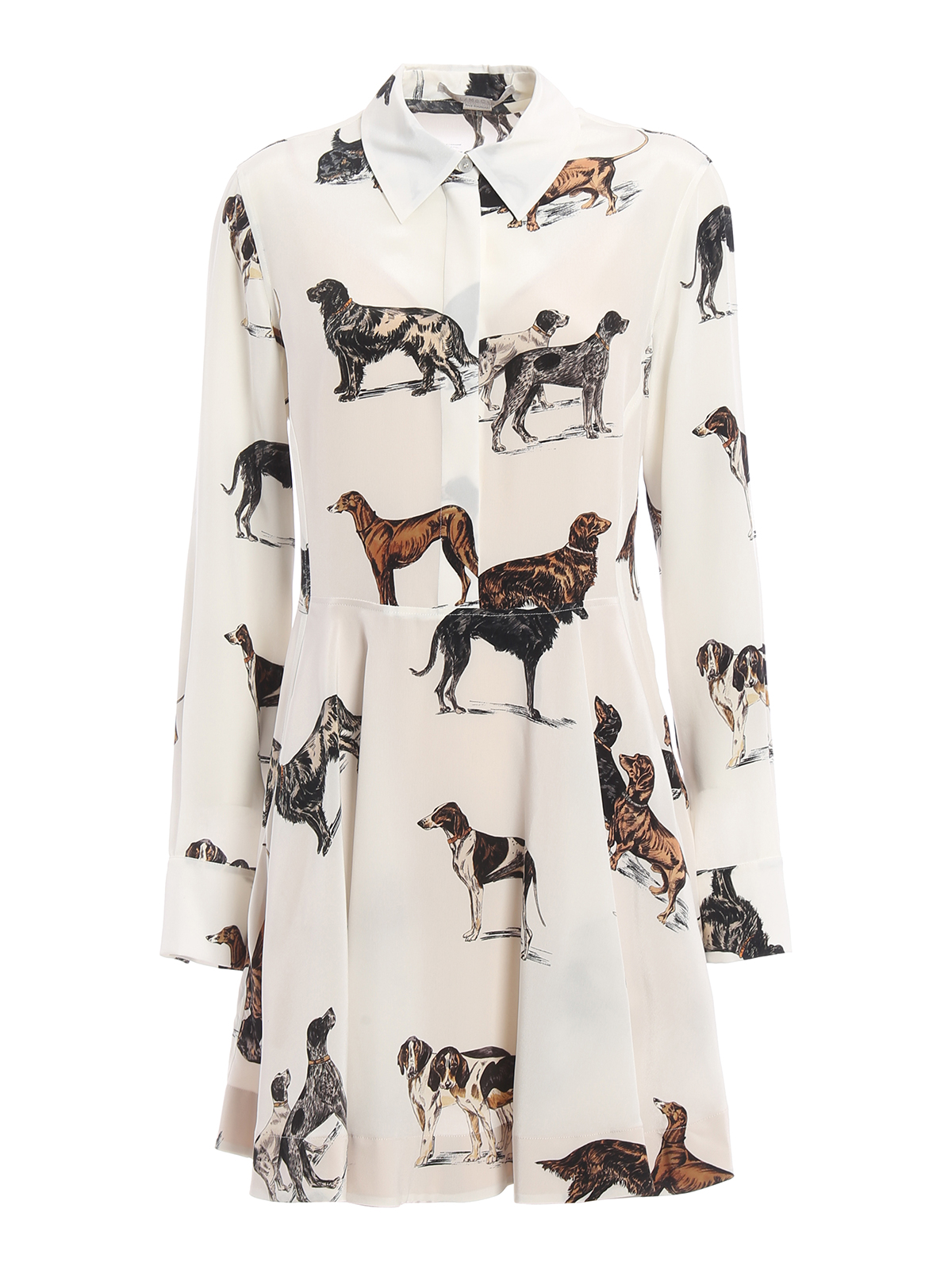 Knee length dresses Stella Mccartney - Greta dog printed silk dress -  448766SIA139000