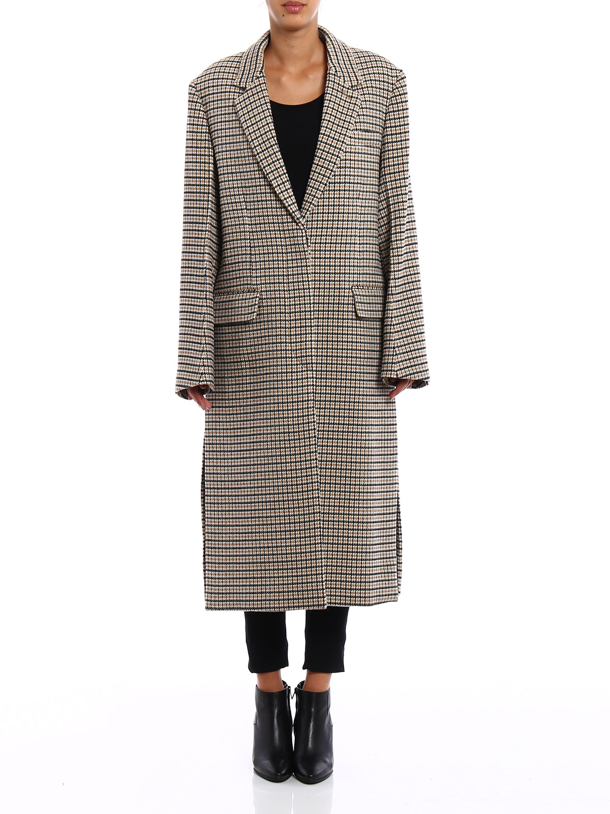 Long coats Stella Mccartney - Houndstooth oversized coat - 487059SJB332508
