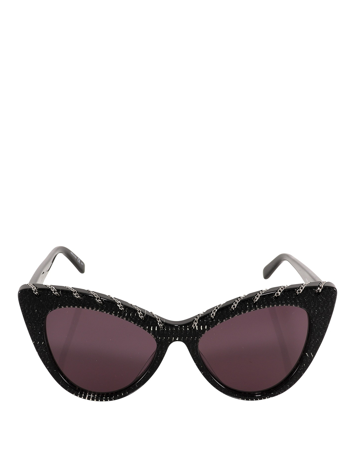 Chain trim cat-eye sunglasses