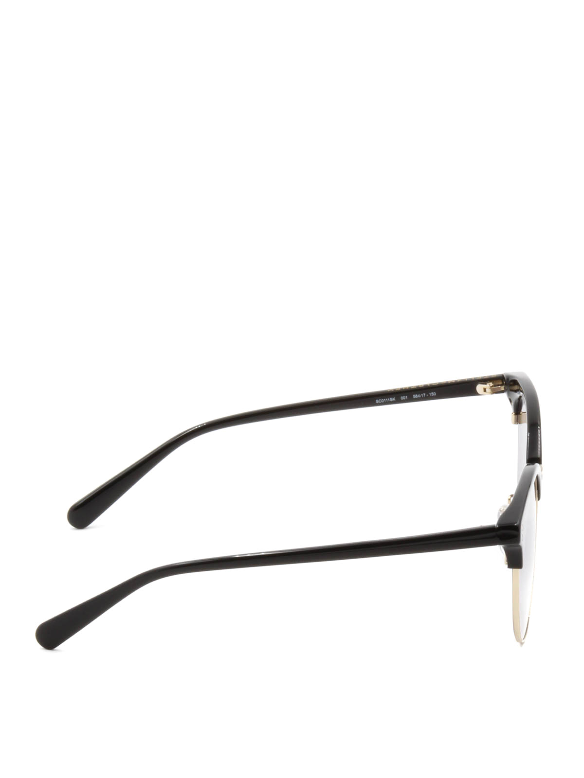 stella mccartney black rectangle half frame sunglasses