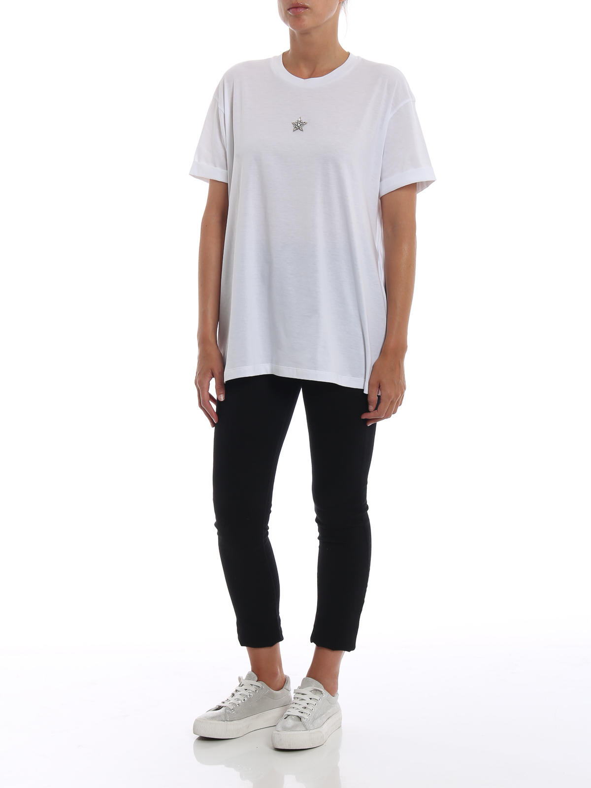 T-shirts Stella Mccartney - Crystal star white T-shirt 