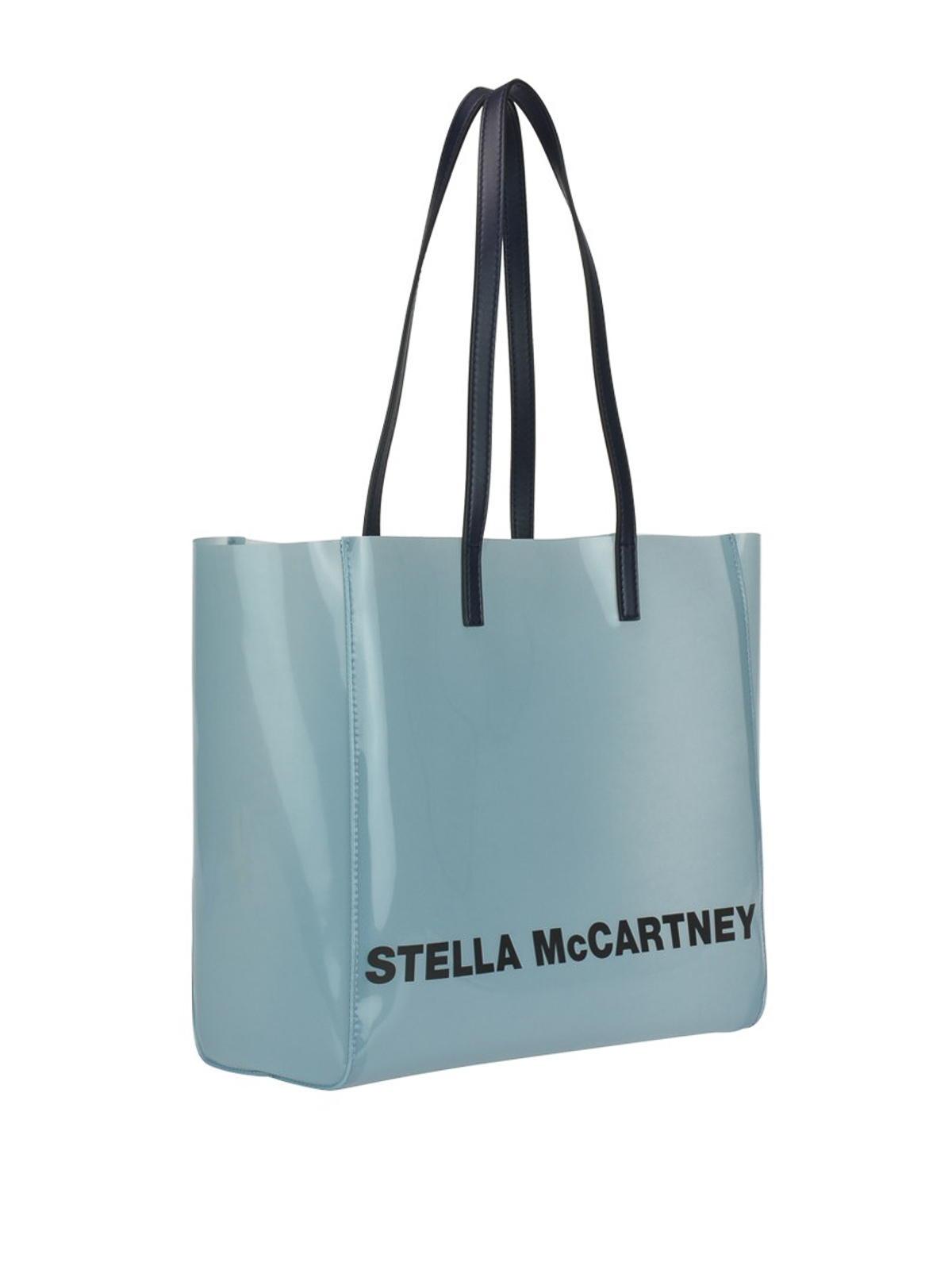 Totes bags Stella Mccartney - Logo lettering blue tote bag ...