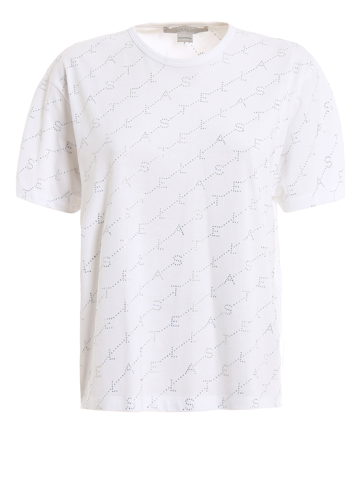 T-shirts Stella Mccartney - All over crystal logo T-shirt 