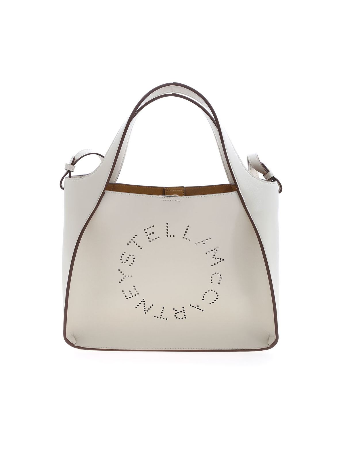 Totes bags Stella Mccartney - Drilled logo Tote bag in cream color ...