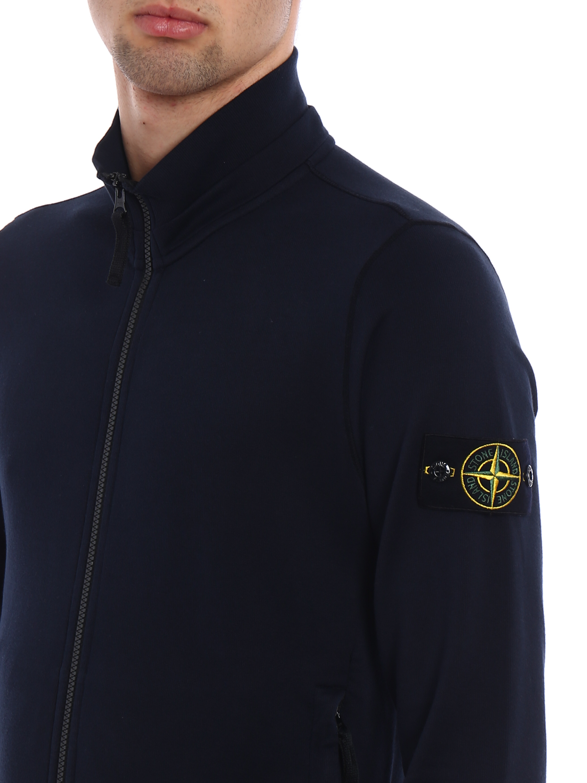 Sweatshirts & Sweaters Stone Island - Blue cotton zipped