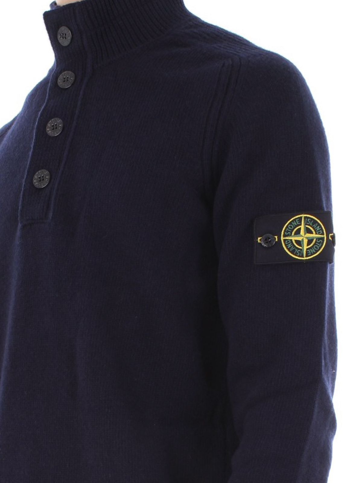 Stone Island - Blue wool blend polo neck sweater - Turtlenecks & Polo necks - 6915532A3V0020