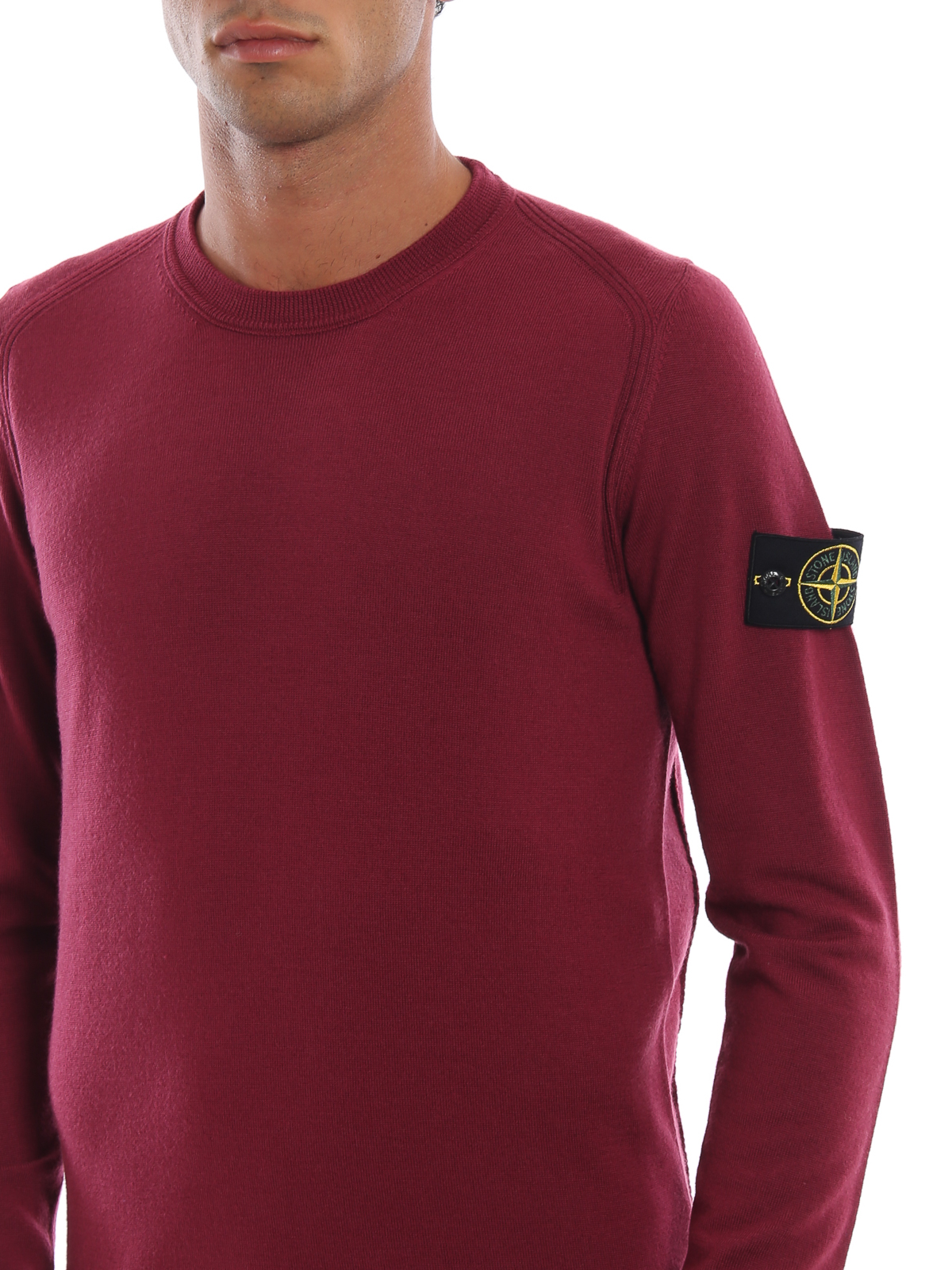 burgundy stone island sweatshirt