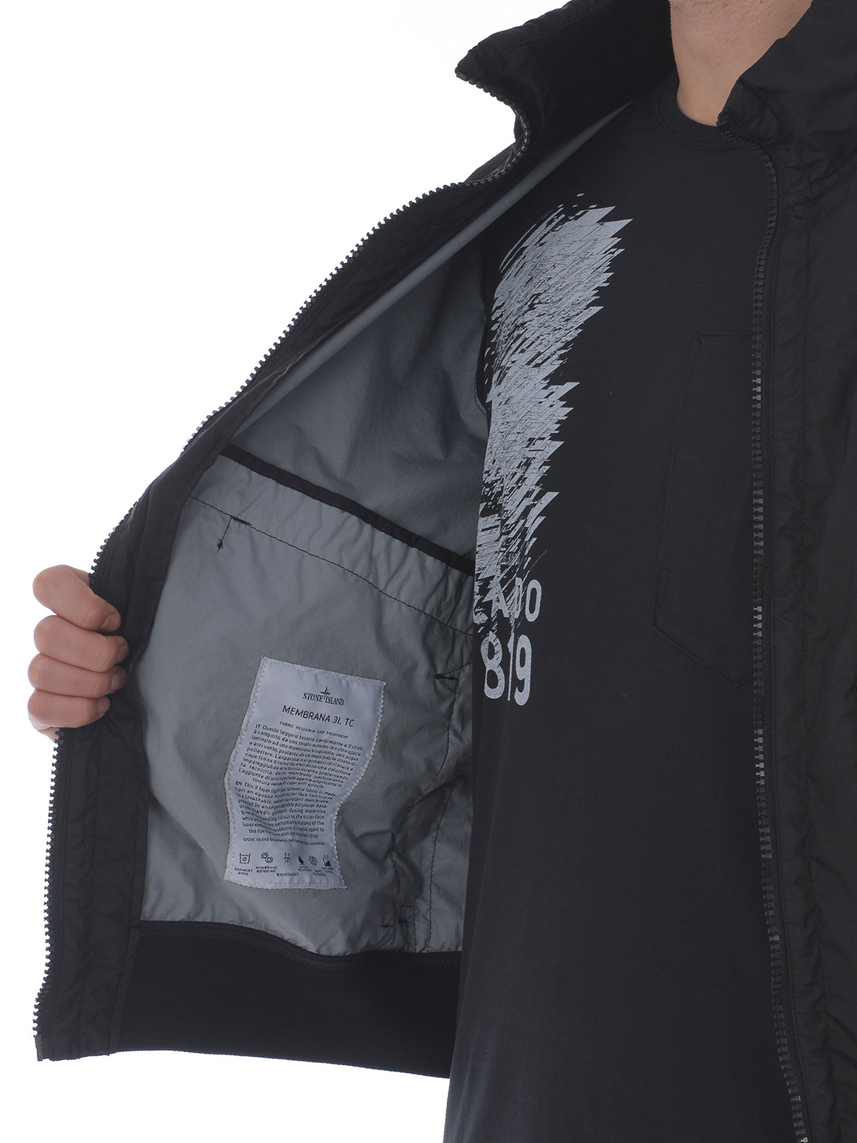 Casual jackets Stone Island - Membrana 3L-TC black jacket - 41023V0029