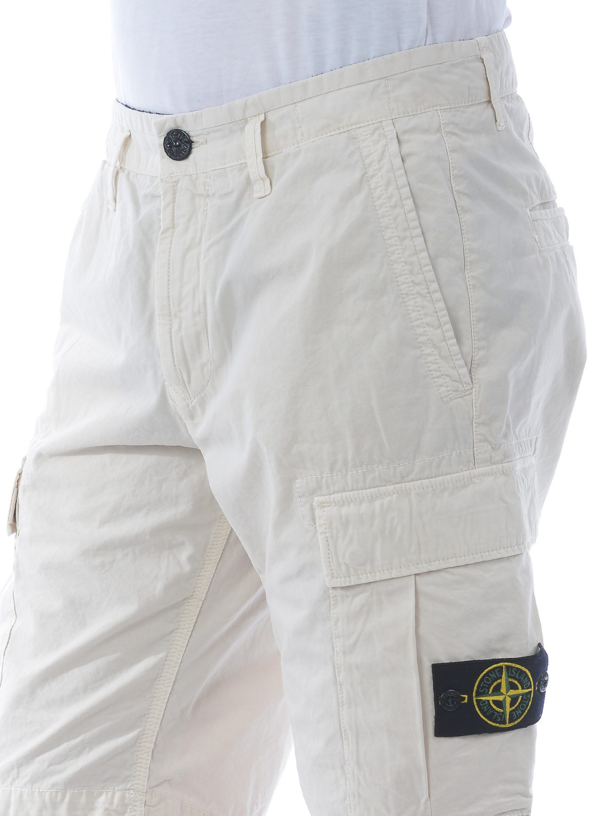 stone island cargo pants white