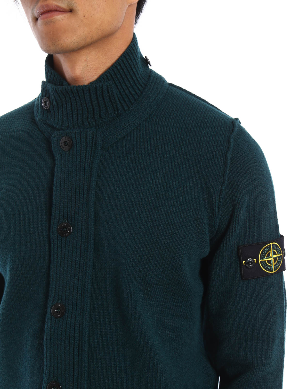 stone island knitted cardigan